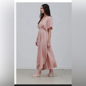 Grade & Gather Unbalanced Skirt Maxi Dress Light Mauve